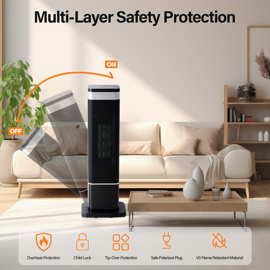 Portable room heater, 23 inch